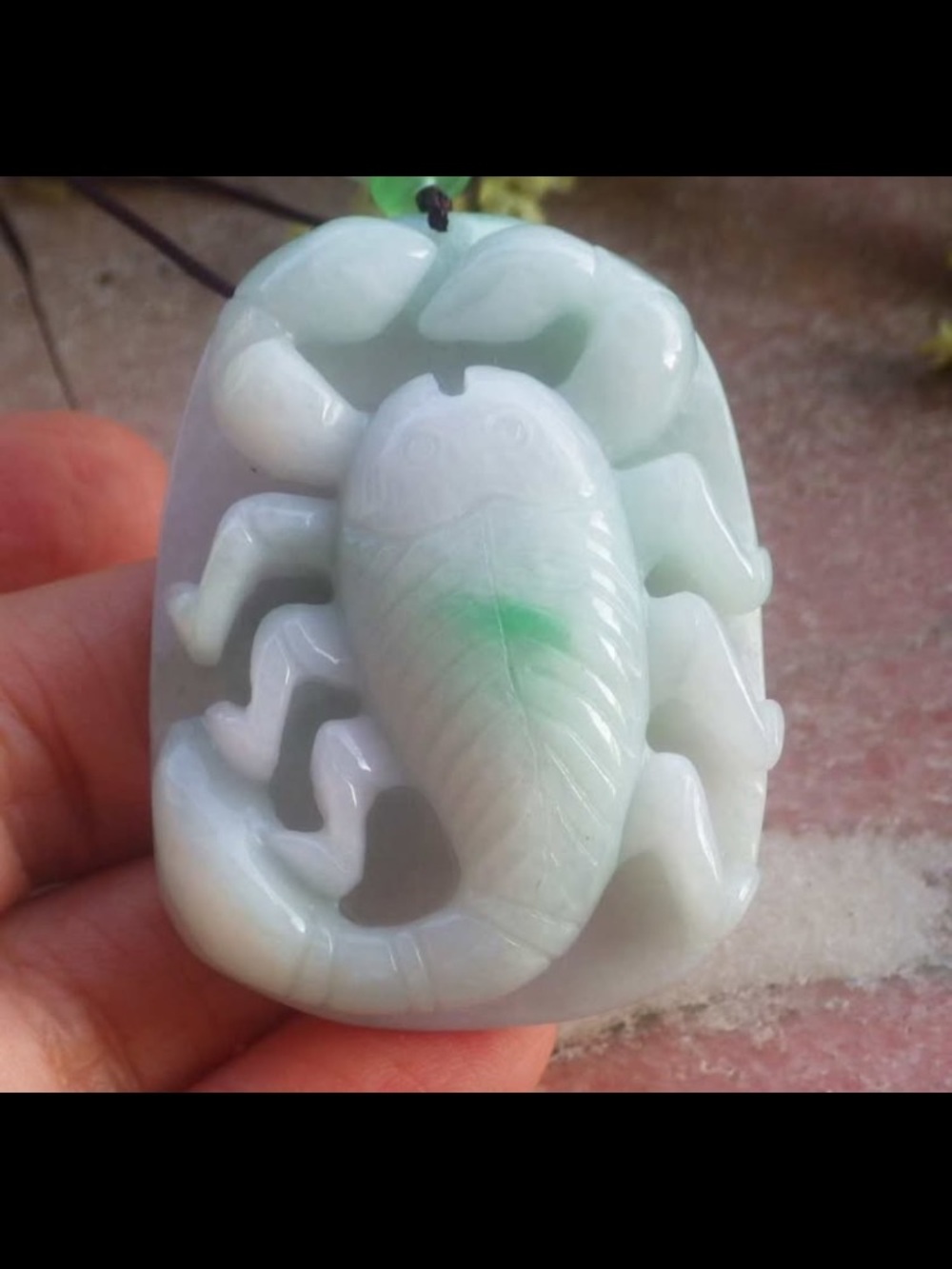 Certificate jadeite Jade green luck Scorpio scorpions pendant